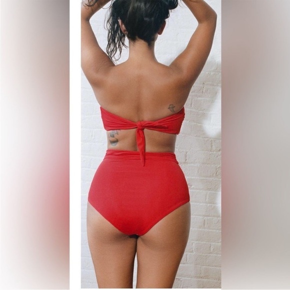 Mara Hoffman Jay Bikini Bottom – Red, Size M, NWOT - Picture 2 of 6